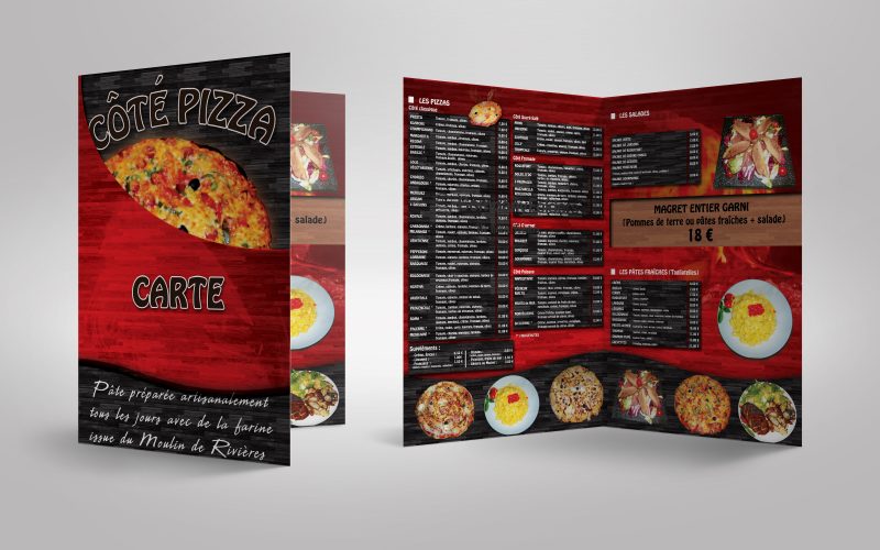 Menu Plastifié Côté Pizza - Pizzéria Marssac sur Tarn (81)