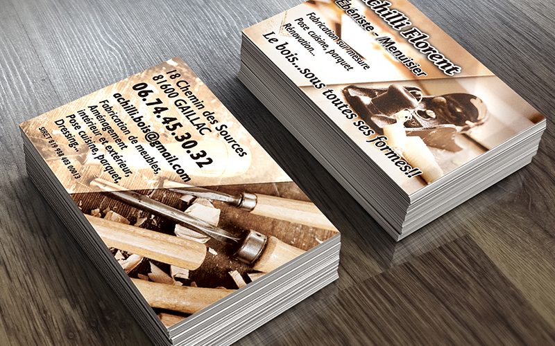 Cartes de Visites Florent Achilli Menuisier Ebéniste